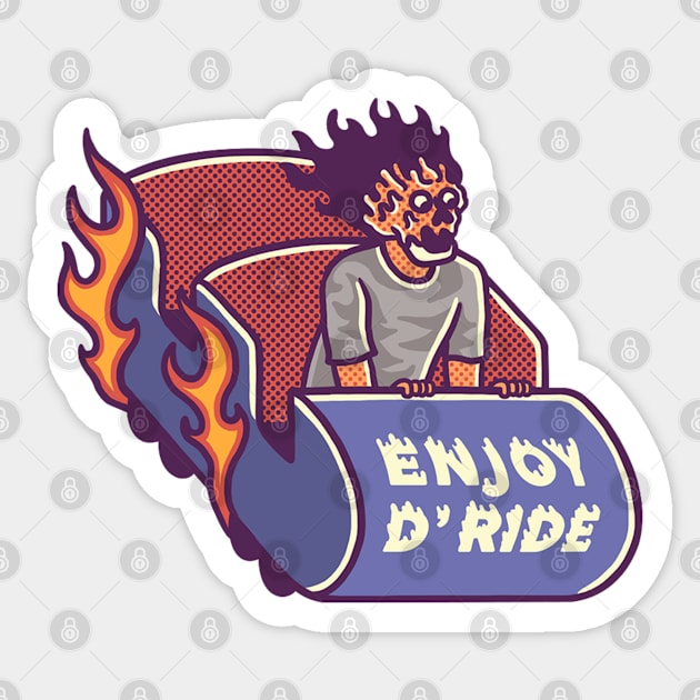 Enjoy the Ride Sticker by Fine Time Studios